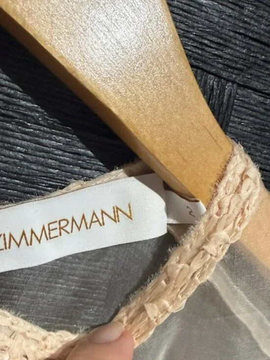 ZIMMERMANNIlluminate macramé and tulle-trimmed gathered silk- organza blouse - Picture 3 of 9